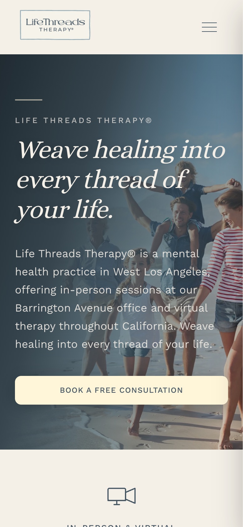 The same homepage on a phone.