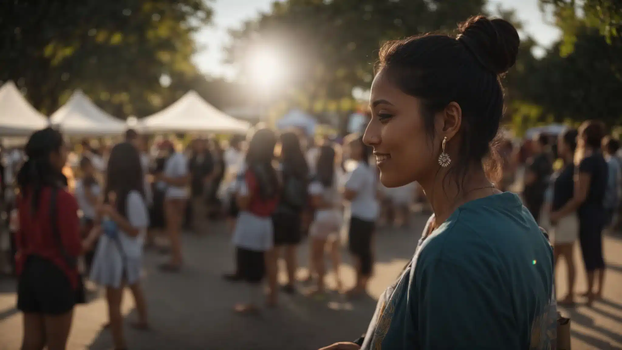 a therapist engaging with the local community at a mental health awareness event, connecting with attendees and showcasing their passion for supporting others.