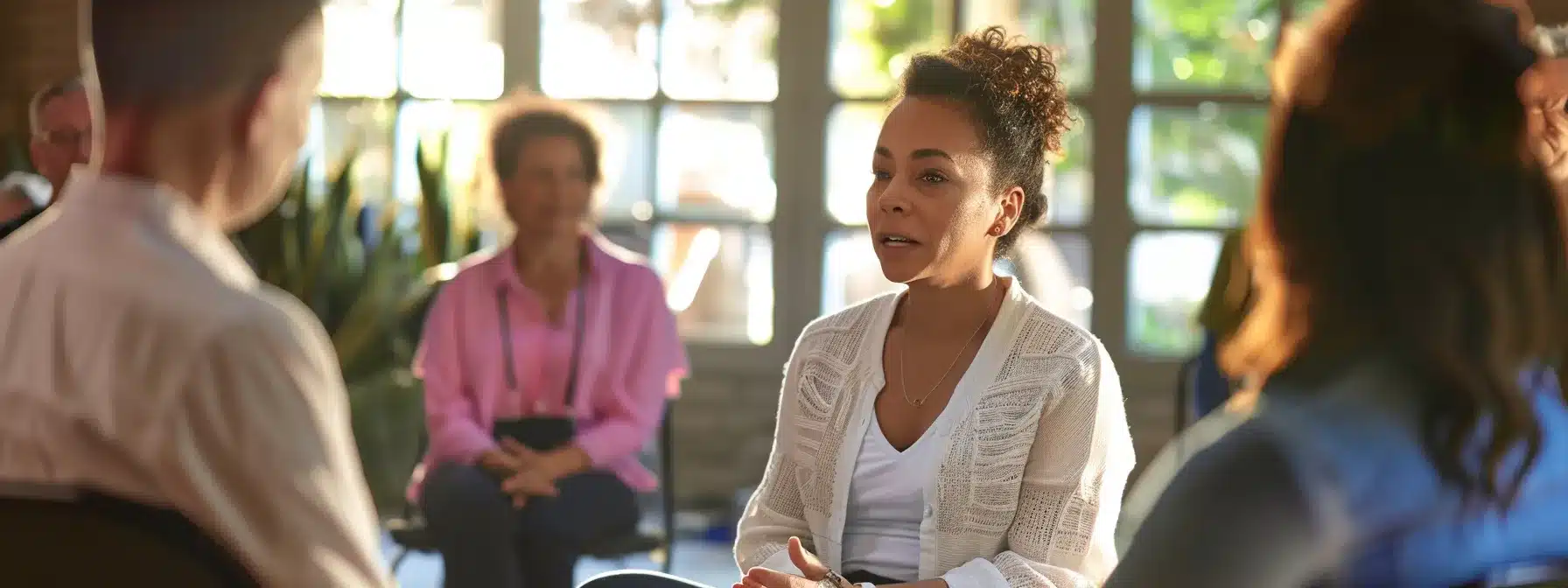 a therapist engaging with community members at a local event, showcasing their expertise and building connections.