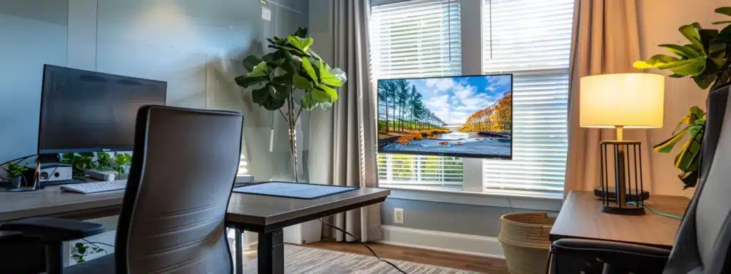 a therapist's office with a serene, inviting atmosphere and a modern website displayed on a computer screen, showcasing effective seo strategies for boosting their online presence.