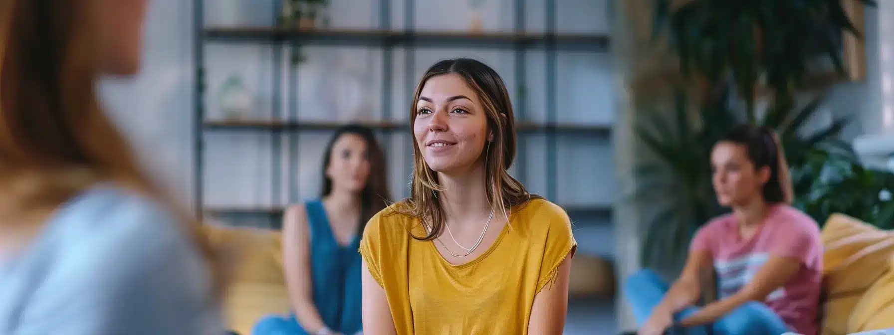 a therapist attending a local community event, sharing mental health resources and engaging with local influencers on social media.