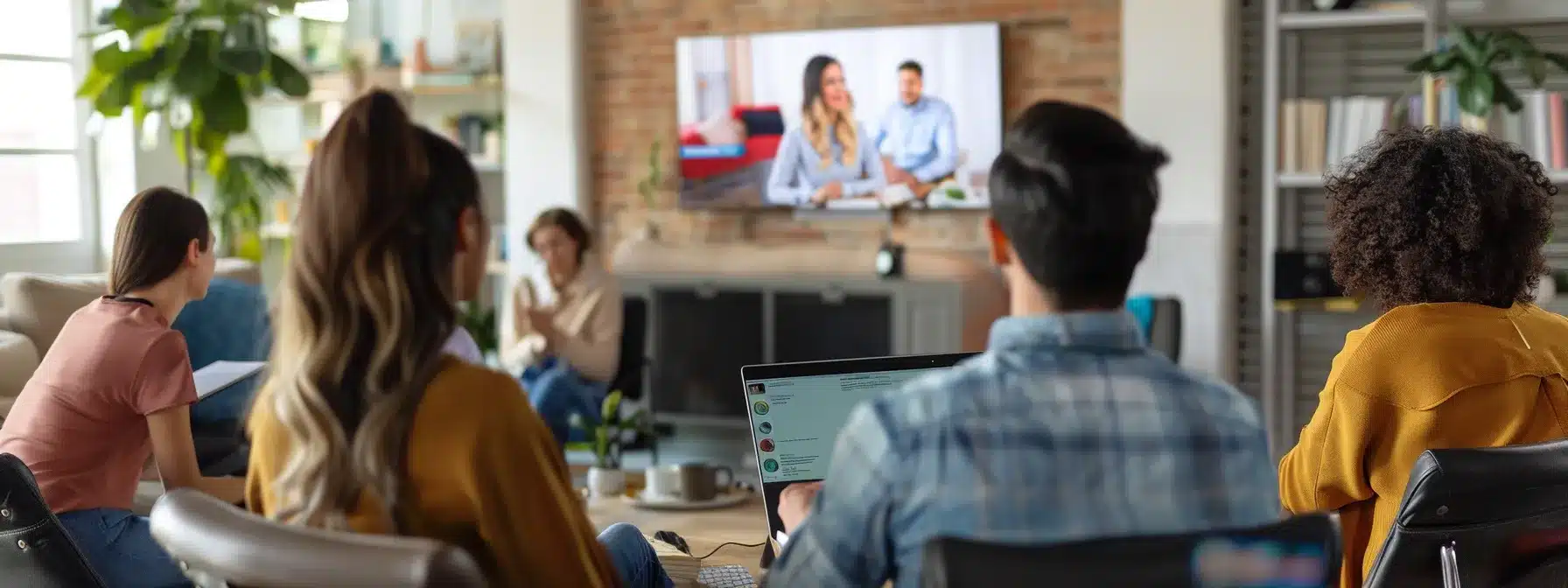 a therapist presenting a compelling webinar on specialized therapy topics to a captivated audience.